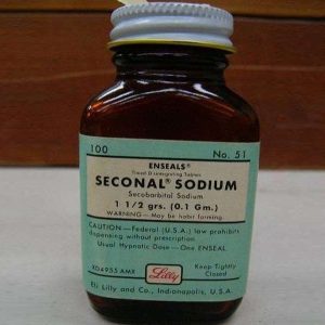 Seconal-Natrium 100 mg Kapseln in Originalverpackung – rezeptpflichtiges Sedativum.